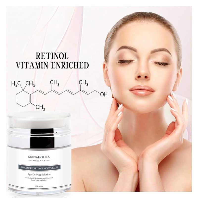 2.5% Retinol Moisturizer+Hyaluronic Acid Jojoba Oil Vitamin E Green Tea Aloe Vera Coconut Oil, Glycerine 50G